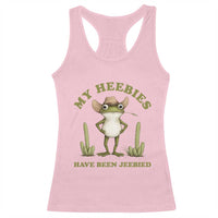 Funny Cowboy Frog Meme Racerback Tank Top My Heebies Have Been Jeebied