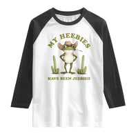 Funny Cowboy Frog Meme Raglan Shirt My Heebies Have Been Jeebied