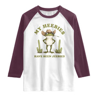 Funny Cowboy Frog Meme Raglan Shirt My Heebies Have Been Jeebied