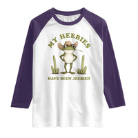 Funny Cowboy Frog Meme Raglan Shirt My Heebies Have Been Jeebied