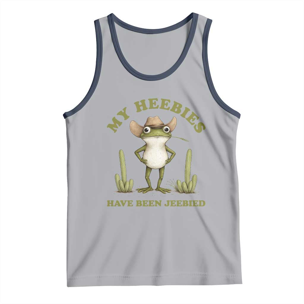 Funny Cowboy Frog Meme Tank Top My Heebies Have Been Jeebied