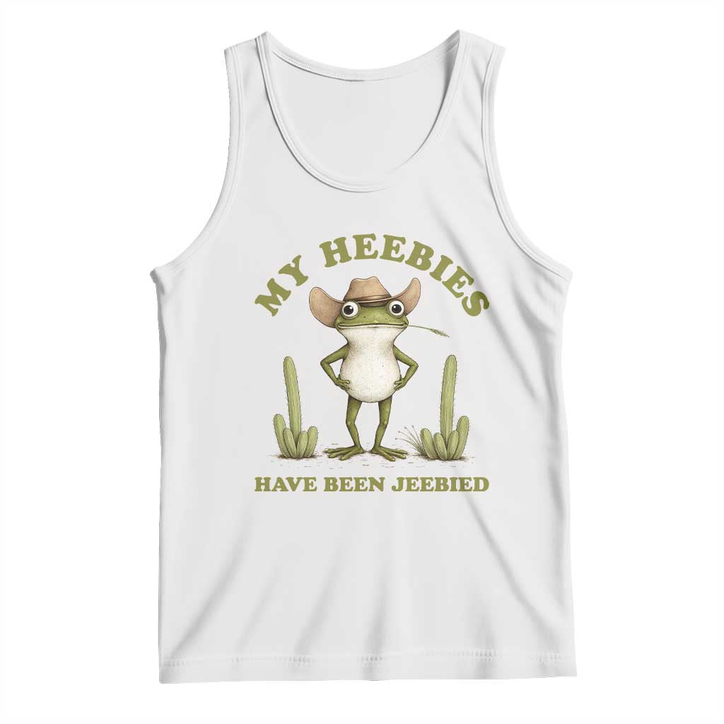 Funny Cowboy Frog Meme Tank Top My Heebies Have Been Jeebied