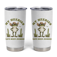 Funny Cowboy Frog Meme Tumbler Cup My Heebies Have Been Jeebied