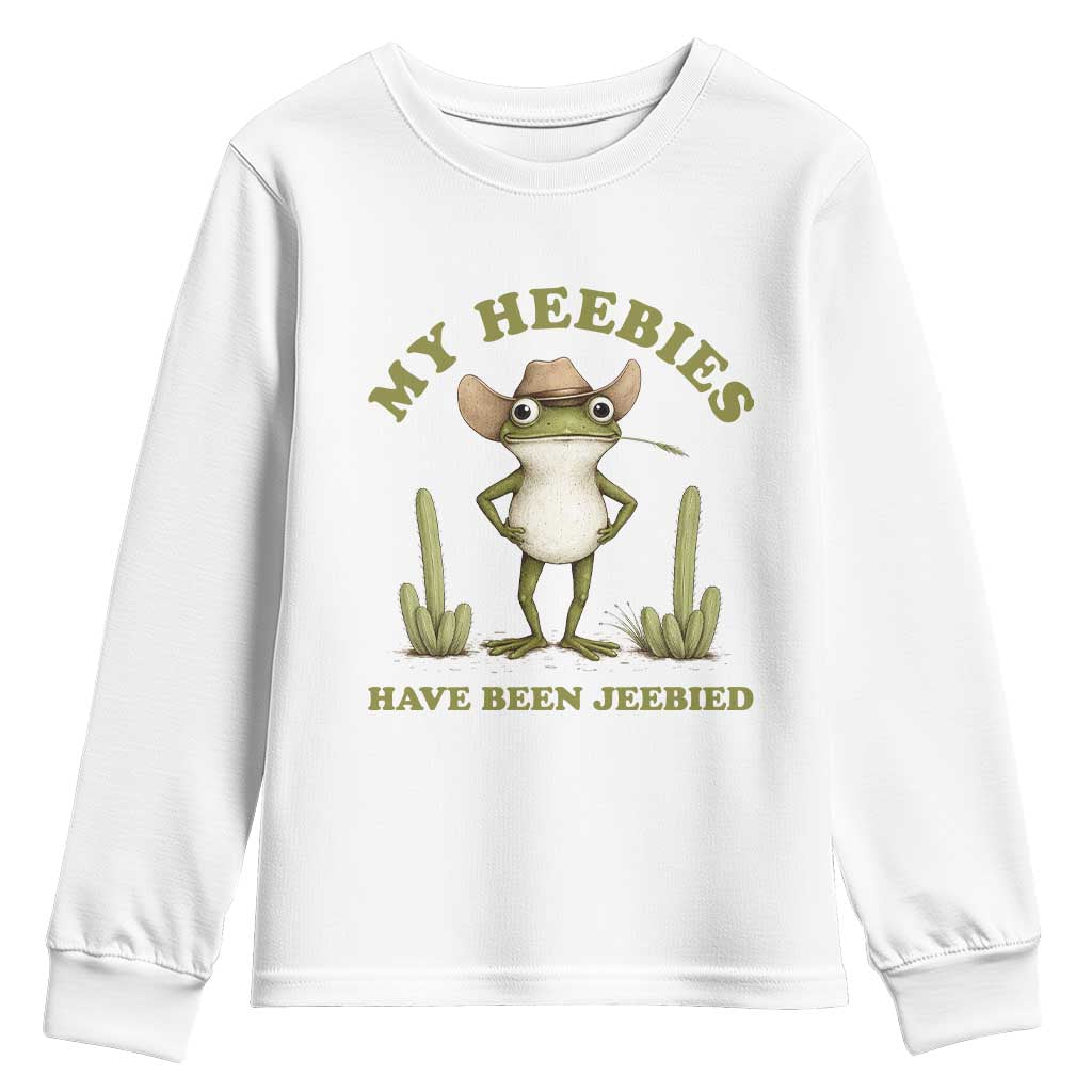 Funny Cowboy Frog Meme Youth Sweatshirt My Heebies Have Been Jeebied