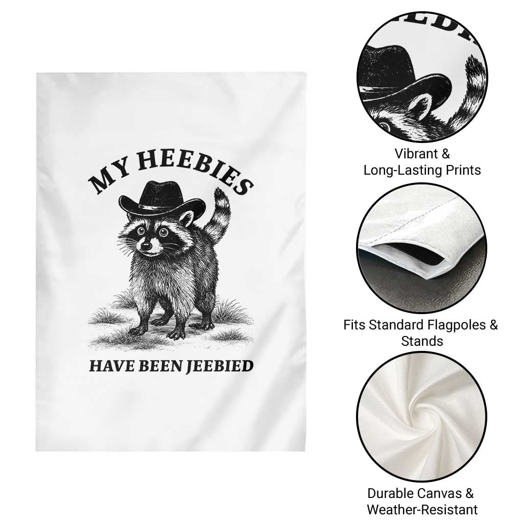 Funny Cowboy Raccoon Meme Garden Flag My Heebies Have Been Jeebied