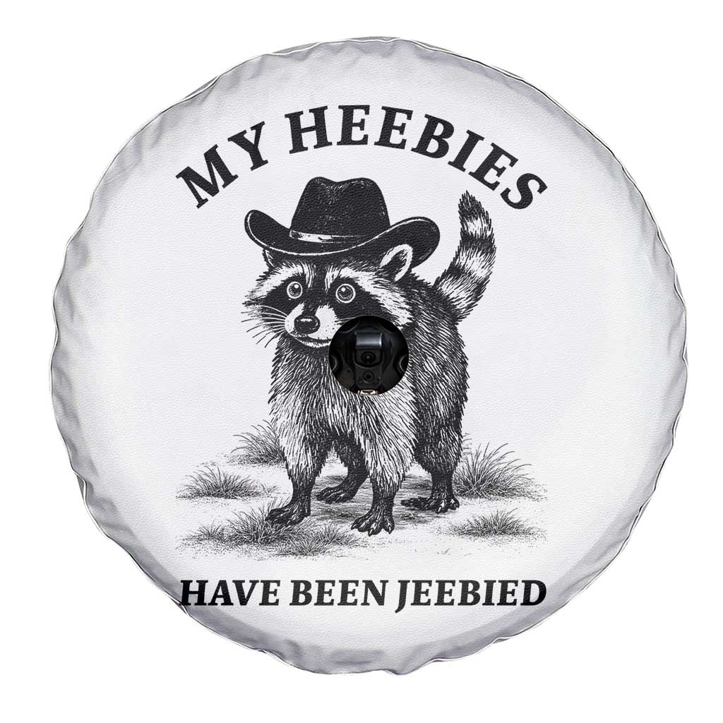 Funny Cowboy Raccoon Meme Spare Tire Cover My Heebies Have Been Jeebied