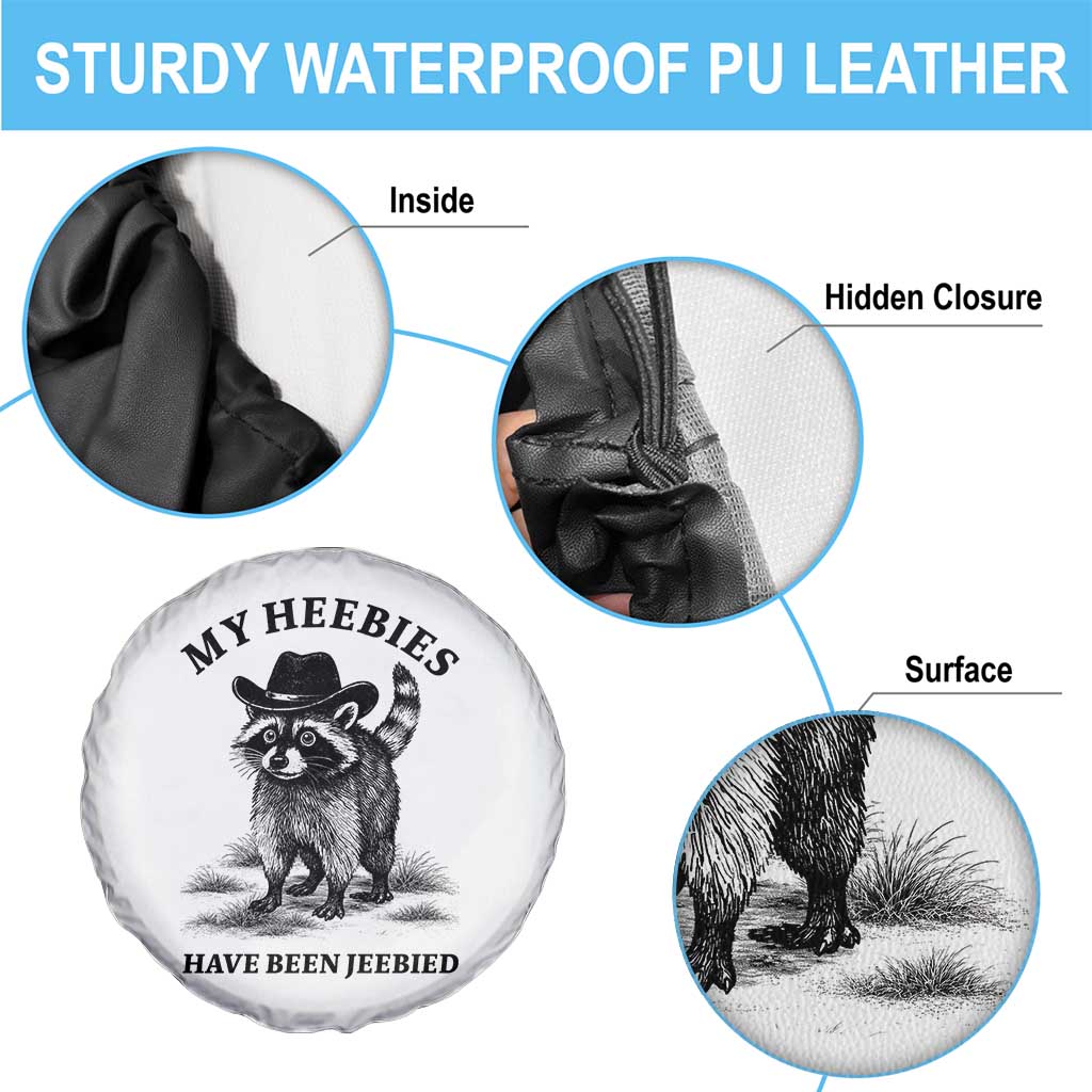Funny Cowboy Raccoon Meme Spare Tire Cover My Heebies Have Been Jeebied