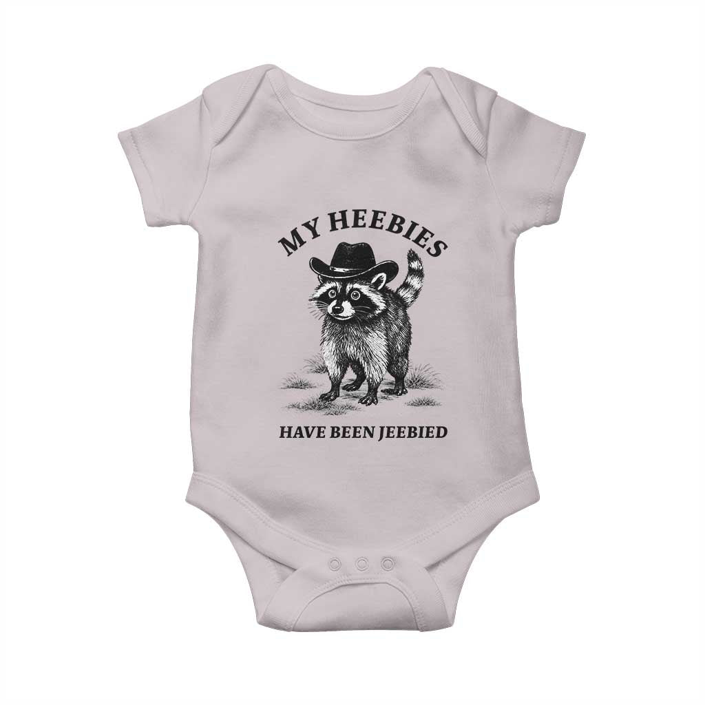 Funny Cowboy Raccoon Meme Baby Onesie My Heebies Have Been Jeebied
