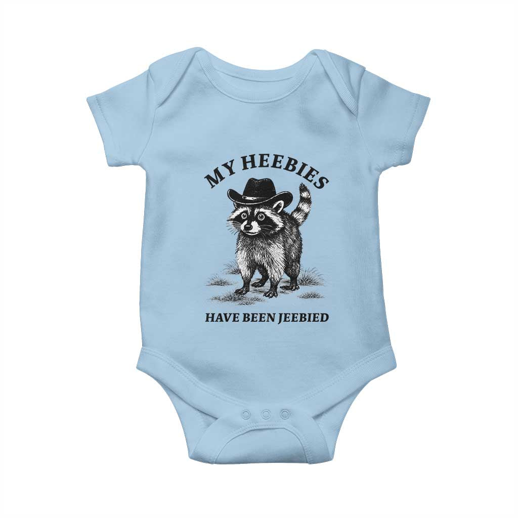 Funny Cowboy Raccoon Meme Baby Onesie My Heebies Have Been Jeebied