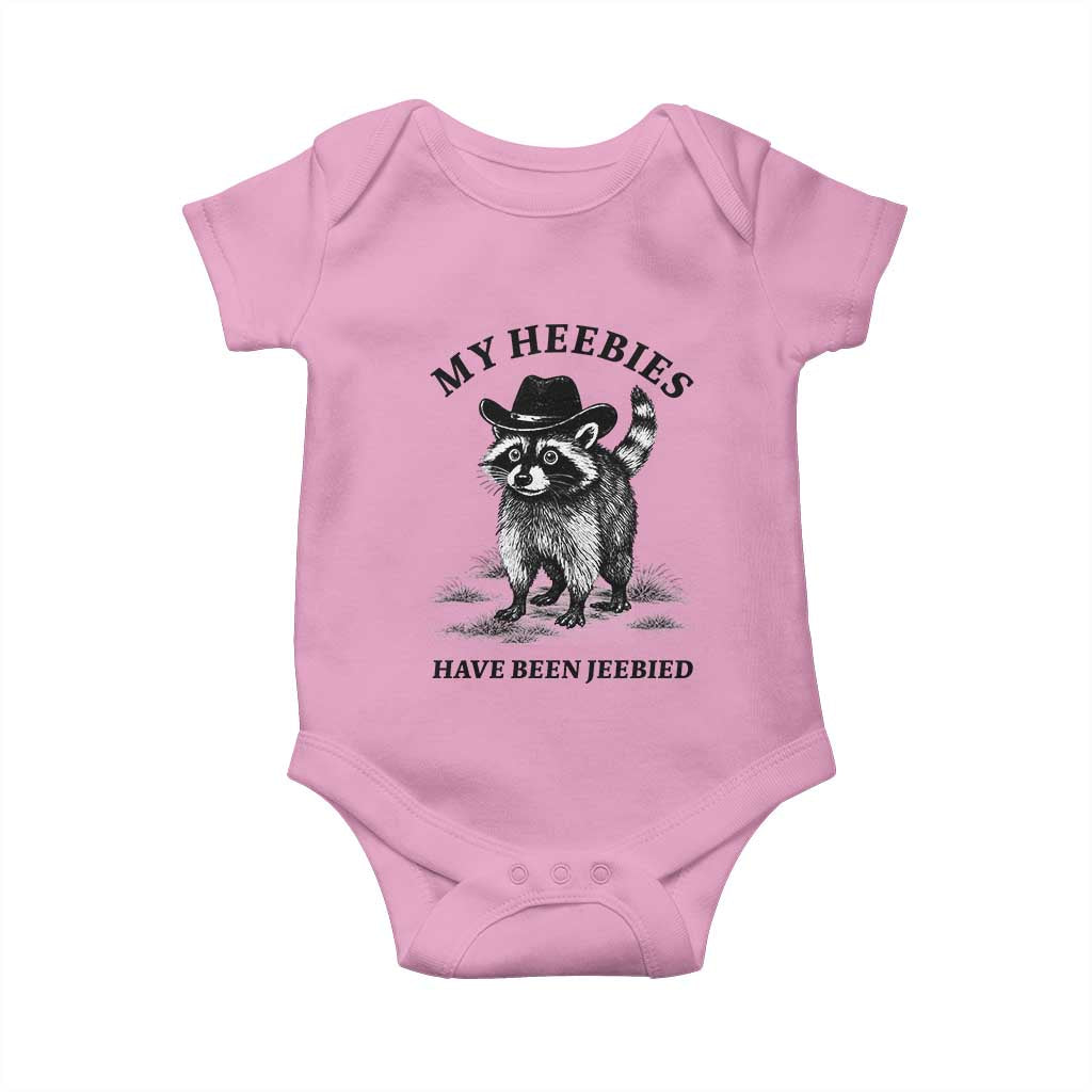 Funny Cowboy Raccoon Meme Baby Onesie My Heebies Have Been Jeebied