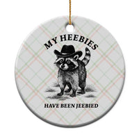 Funny Cowboy Raccoon Meme Ceramic Ornament My Heebies Have Been Jeebied