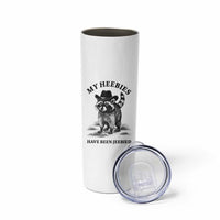 Funny Cowboy Raccoon Meme Skinny Tumbler My Heebies Have Been Jeebied