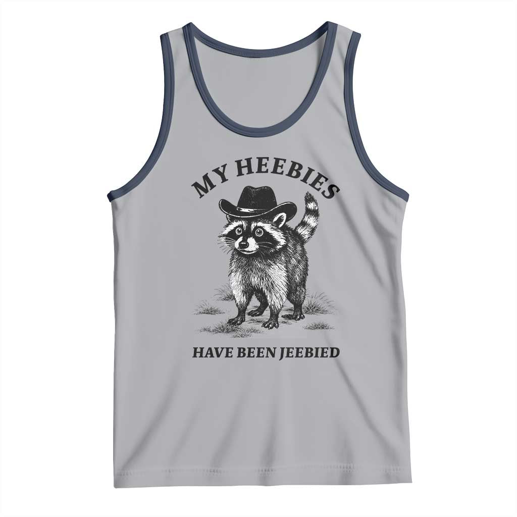 Funny Cowboy Raccoon Meme Tank Top My Heebies Have Been Jeebied