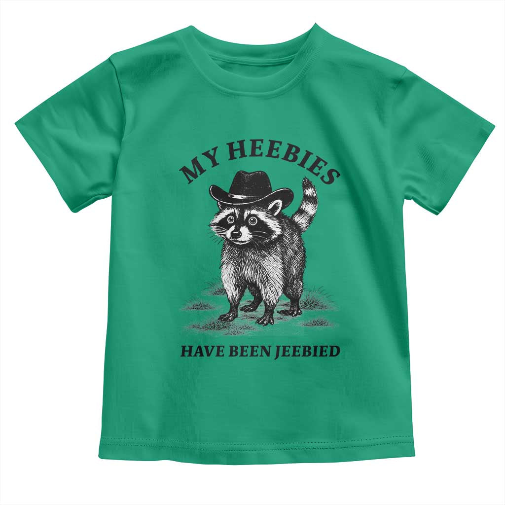 Funny Cowboy Raccoon Meme Toddler T Shirt My Heebies Have Been Jeebied