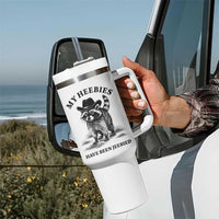 Funny Cowboy Raccoon Meme Tumbler With Handle My Heebies Have Been Jeebied