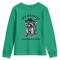 Funny Cowboy Raccoon Meme Youth Sweatshirt My Heebies Have Been Jeebied