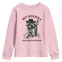 Funny Cowboy Raccoon Meme Youth Sweatshirt My Heebies Have Been Jeebied