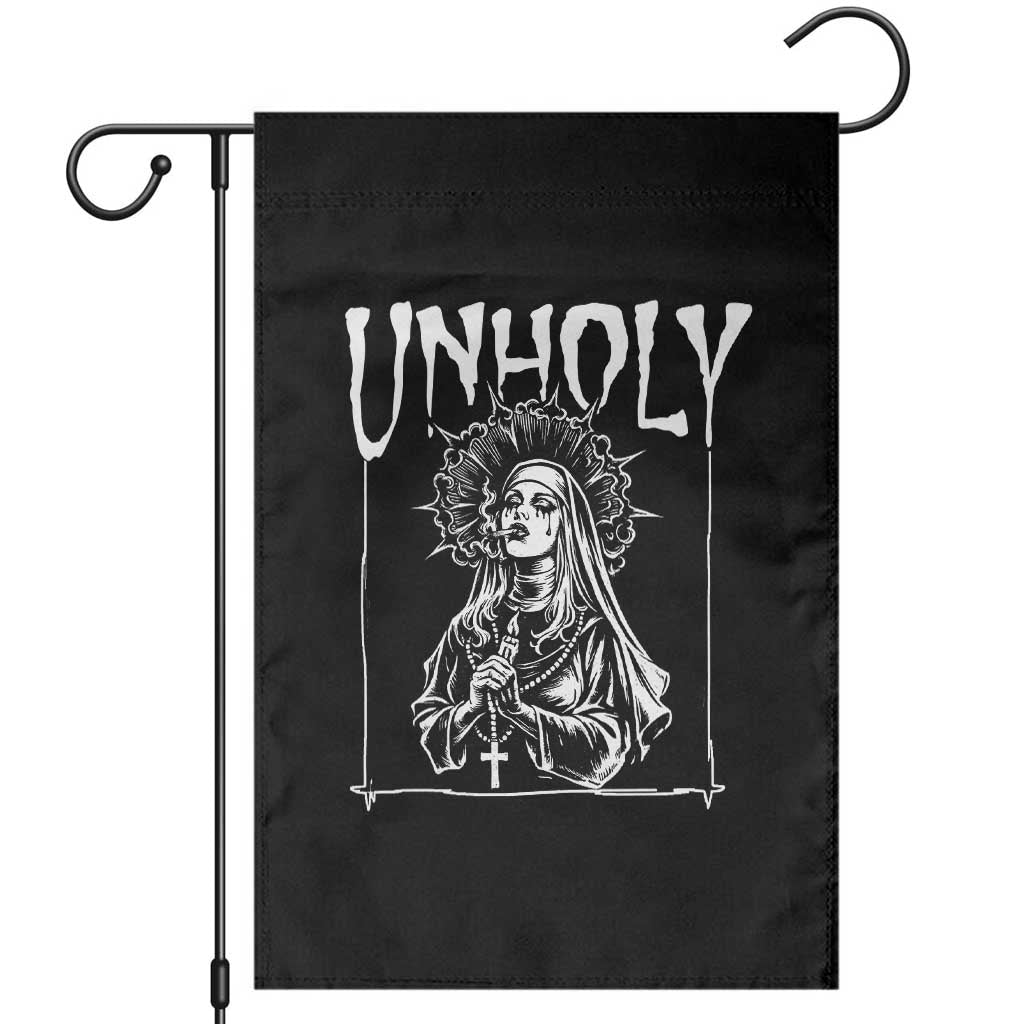 Unholy Nun Garden Flag Funny Horror Unholy Nun Satan Baphomet Gothic