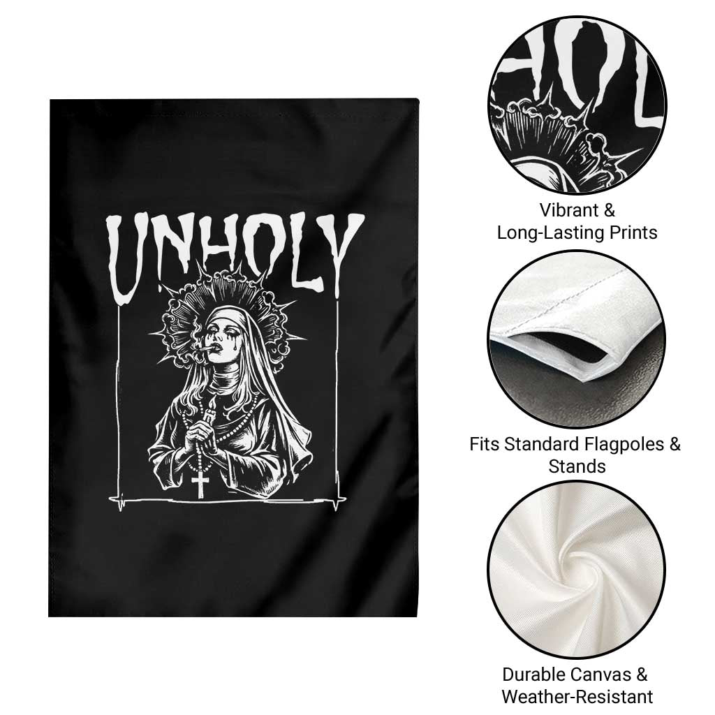 Unholy Nun Garden Flag Funny Horror Unholy Nun Satan Baphomet Gothic