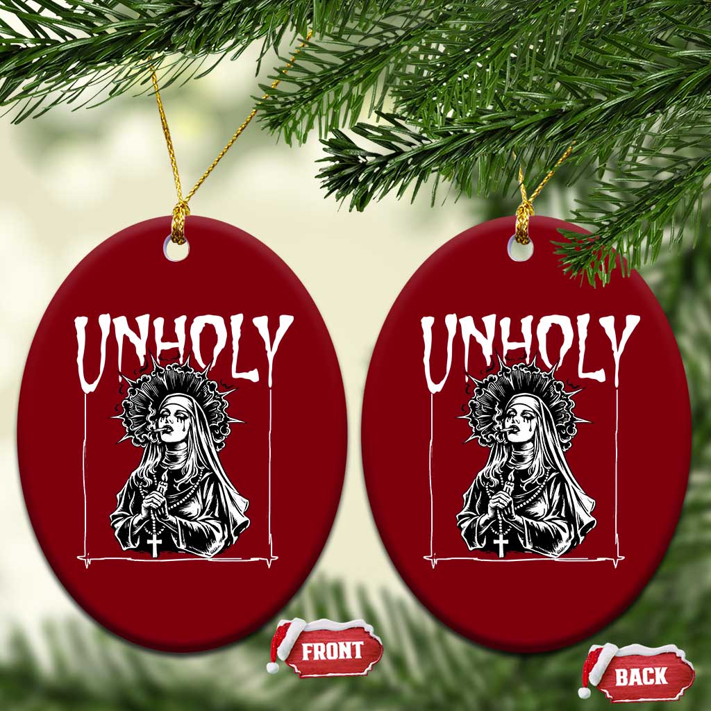Unholy Nun Ceramic Ornament Funny Horror Unholy Nun Satan Baphomet Gothic