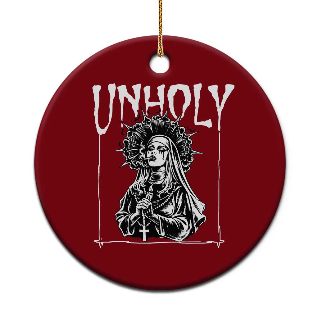 Unholy Nun Ceramic Ornament Funny Horror Unholy Nun Satan Baphomet Gothic
