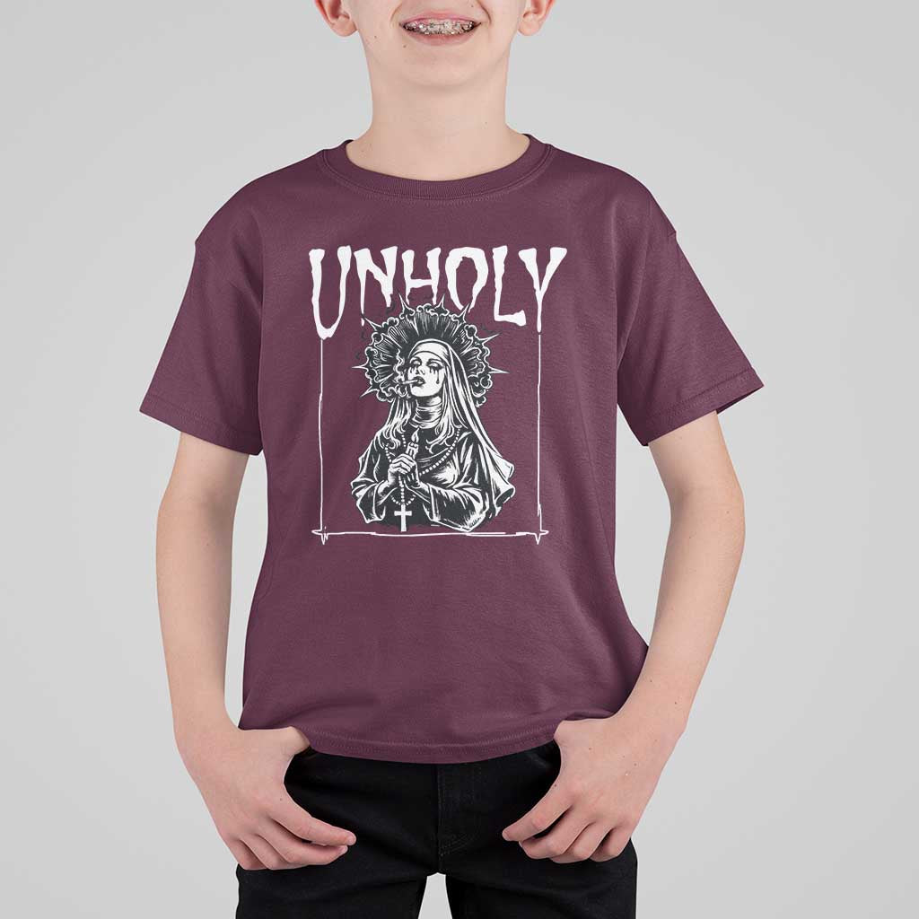 Unholy Nun T Shirt For Kid Funny Horror Unholy Nun Satan Baphomet Gothic