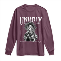 Unholy Nun Long Sleeve Shirt Funny Horror Unholy Nun Satan Baphomet Gothic