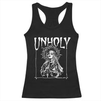 Unholy Nun Racerback Tank Top Funny Horror Unholy Nun Satan Baphomet Gothic