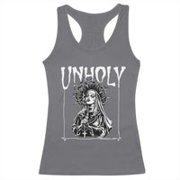 Unholy Nun Racerback Tank Top Funny Horror Unholy Nun Satan Baphomet Gothic