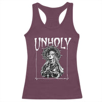 Unholy Nun Racerback Tank Top Funny Horror Unholy Nun Satan Baphomet Gothic
