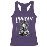 Unholy Nun Racerback Tank Top Funny Horror Unholy Nun Satan Baphomet Gothic