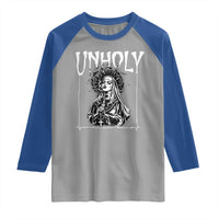 Unholy Nun Raglan Shirt Funny Horror Unholy Nun Satan Baphomet Gothic