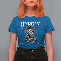 Unholy Nun T Shirt For Women Funny Horror Unholy Nun Satan Baphomet Gothic