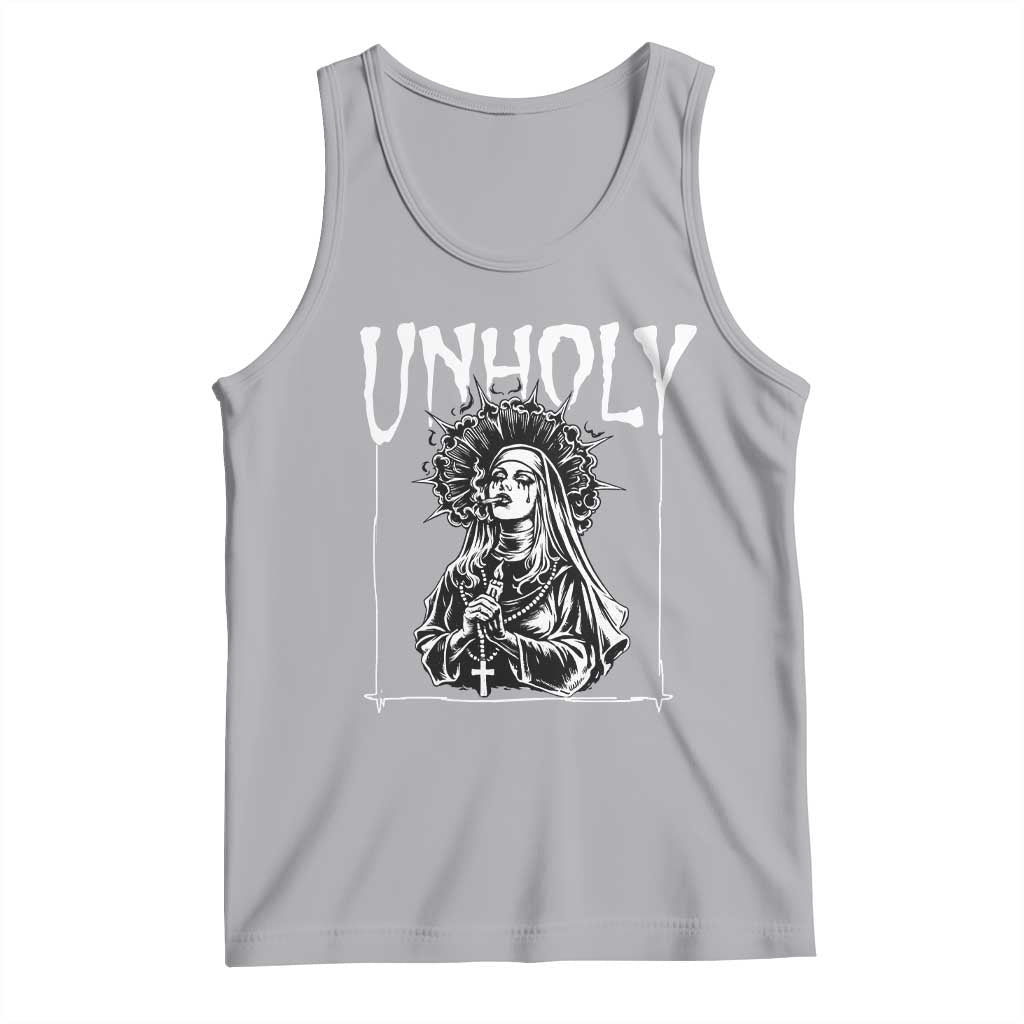 Unholy Nun Tank Top Funny Horror Unholy Nun Satan Baphomet Gothic