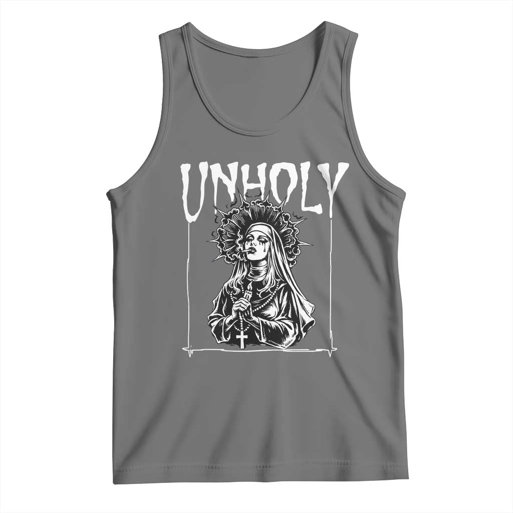 Unholy Nun Tank Top Funny Horror Unholy Nun Satan Baphomet Gothic