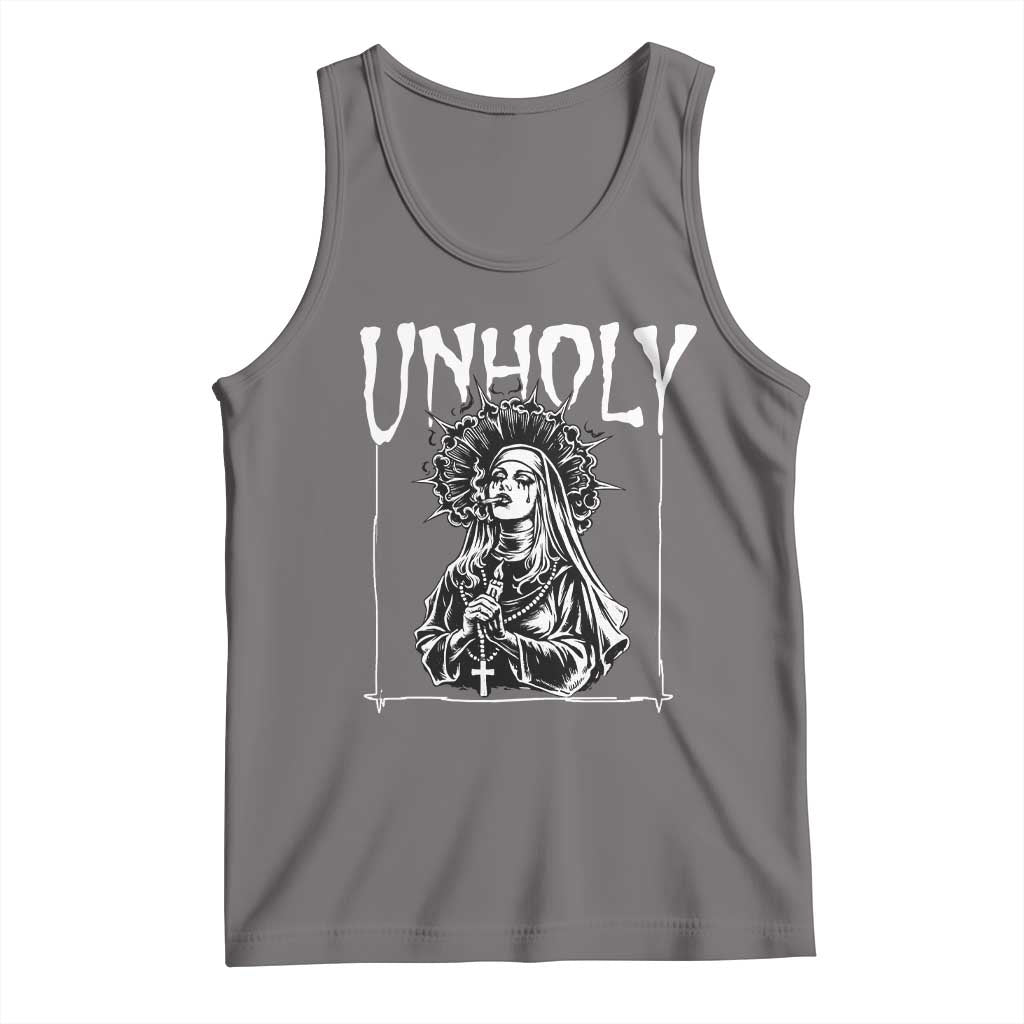 Unholy Nun Tank Top Funny Horror Unholy Nun Satan Baphomet Gothic