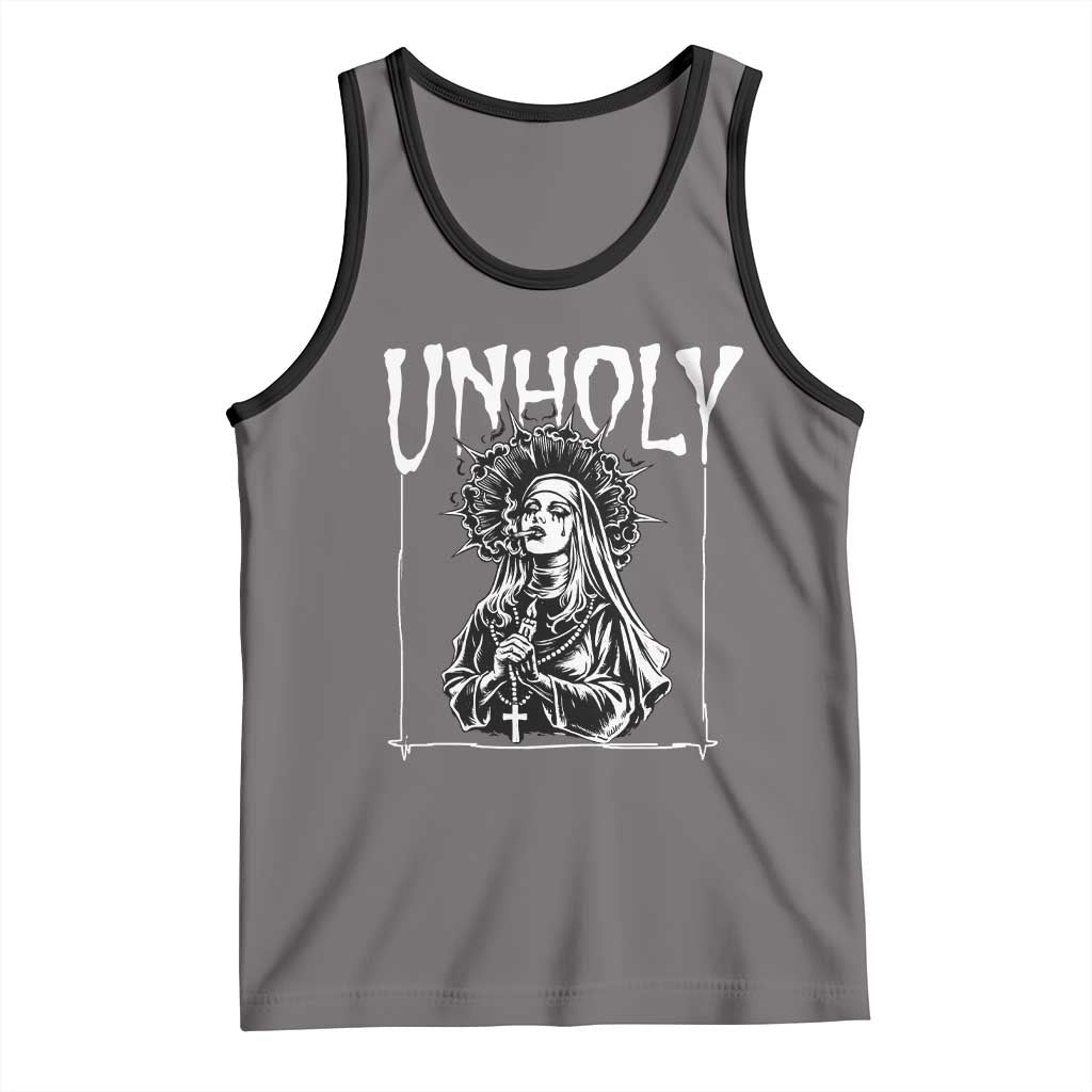 Unholy Nun Tank Top Funny Horror Unholy Nun Satan Baphomet Gothic