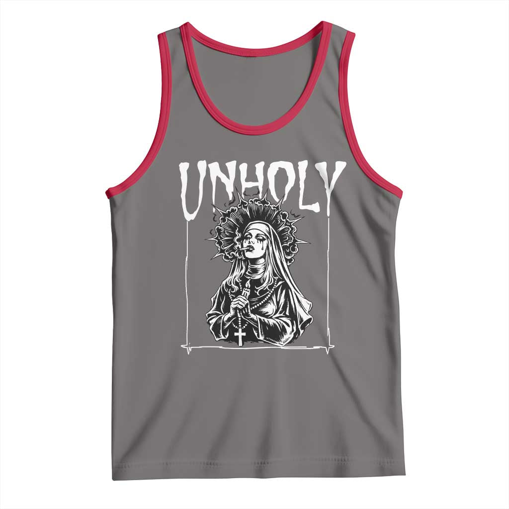 Unholy Nun Tank Top Funny Horror Unholy Nun Satan Baphomet Gothic