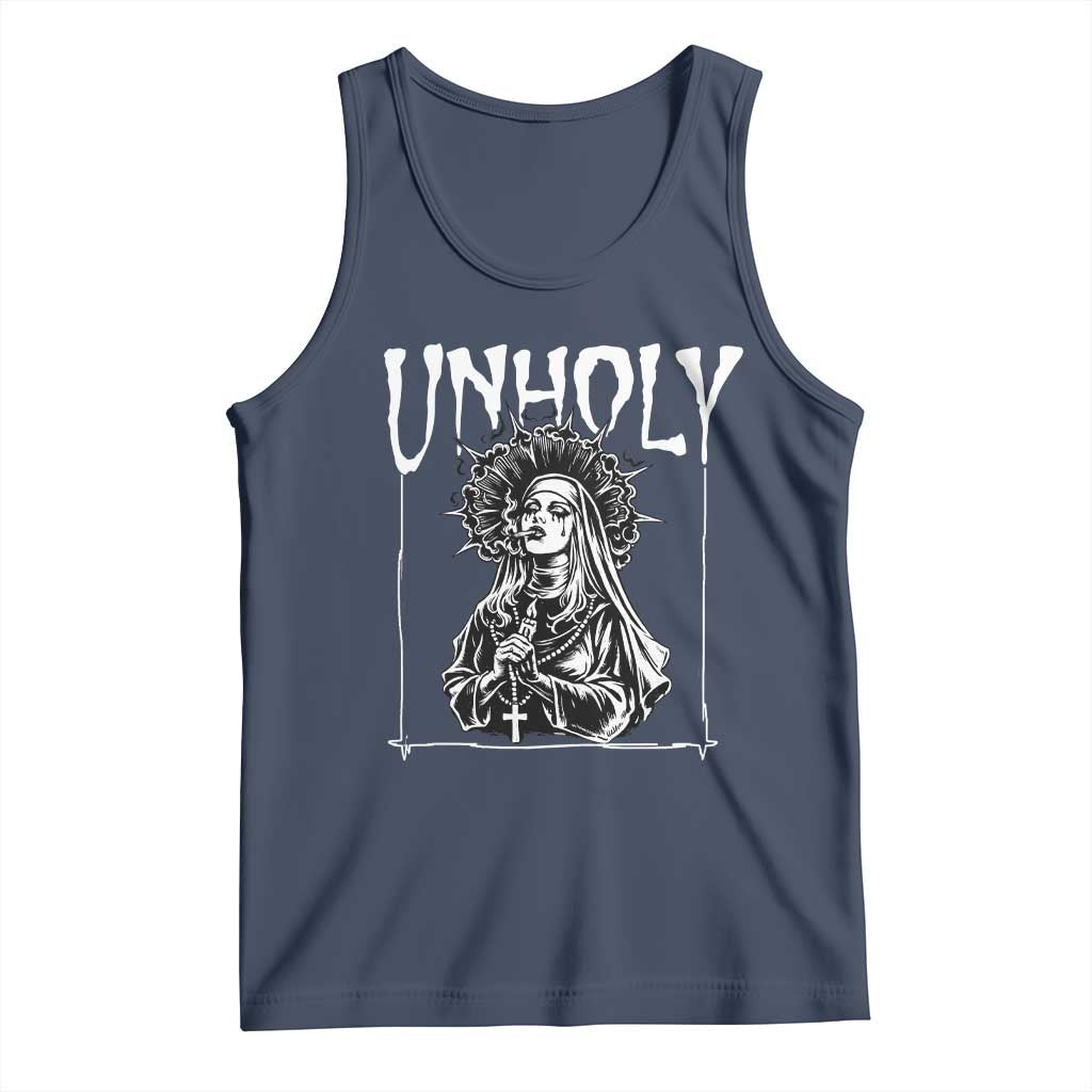 Unholy Nun Tank Top Funny Horror Unholy Nun Satan Baphomet Gothic