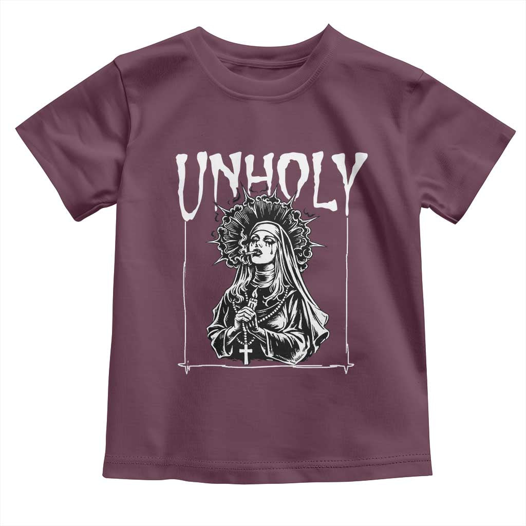 Unholy Nun Toddler T Shirt Funny Horror Unholy Nun Satan Baphomet Gothic