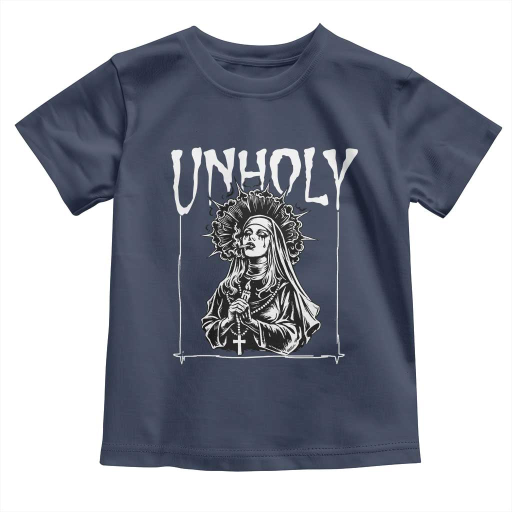 Unholy Nun Toddler T Shirt Funny Horror Unholy Nun Satan Baphomet Gothic