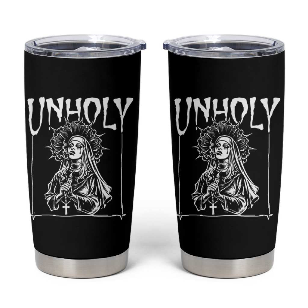 Unholy Nun Tumbler Cup Funny Horror Unholy Nun Satan Baphomet Gothic