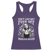 Funny Unholy Nun Racerback Tank Top Don't Like Me Fuck Off Problem Solved