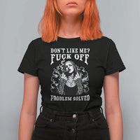 Funny Unholy Nun T Shirt For Women Don't Like Me Fuck Off Problem Solved