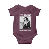 Funny Smoking Nun Baby Onesie Keep Praying No One Is Listening