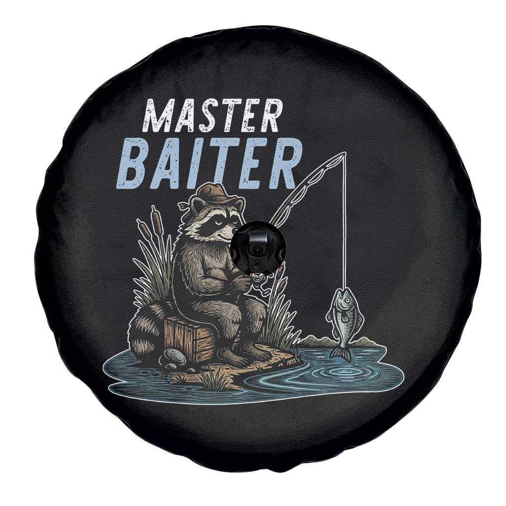 Funny Raccoon Fishing Spare Tire Cover Master Baiter Fisherman