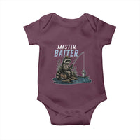 Funny Raccoon Fishing Baby Onesie Master Baiter Fisherman