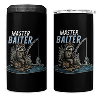 Funny Raccoon Fishing 4 in 1 Can Cooler Tumbler Master Baiter Fisherman