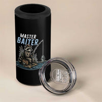 Funny Raccoon Fishing 4 in 1 Can Cooler Tumbler Master Baiter Fisherman