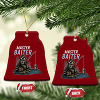 Funny Raccoon Fishing Ceramic Ornament Master Baiter Fisherman